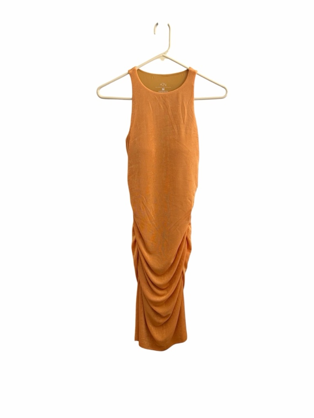 KLASSY NETWORK open back cinch sleeveless dress orange size M